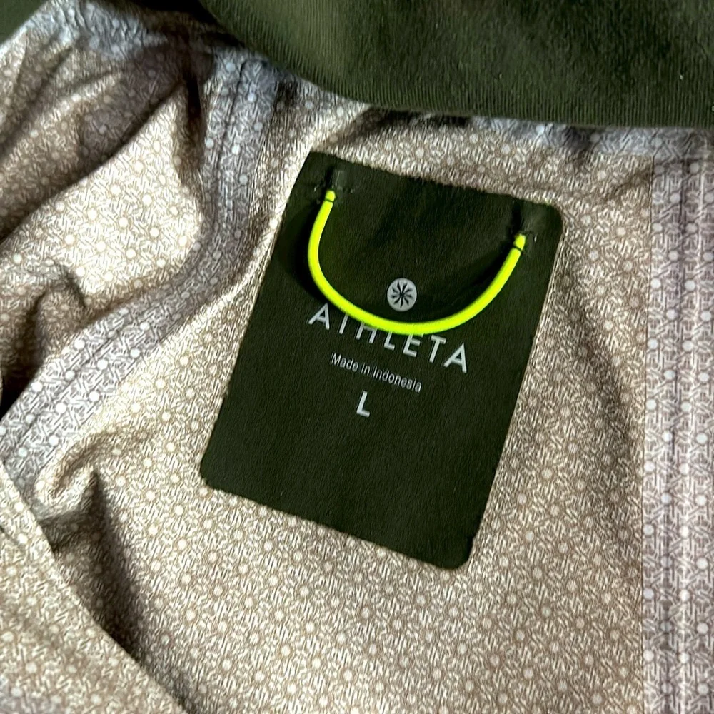 Athleta Waterproof Rain Runner Jacket Forest Green Size Large RN 54023 - Picture 10 of 12